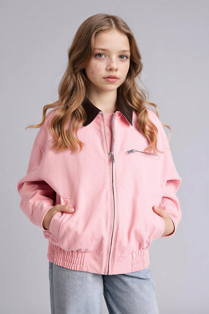 DeFacto Pink Girl Girl Puffer Jacket Casual - Image 3